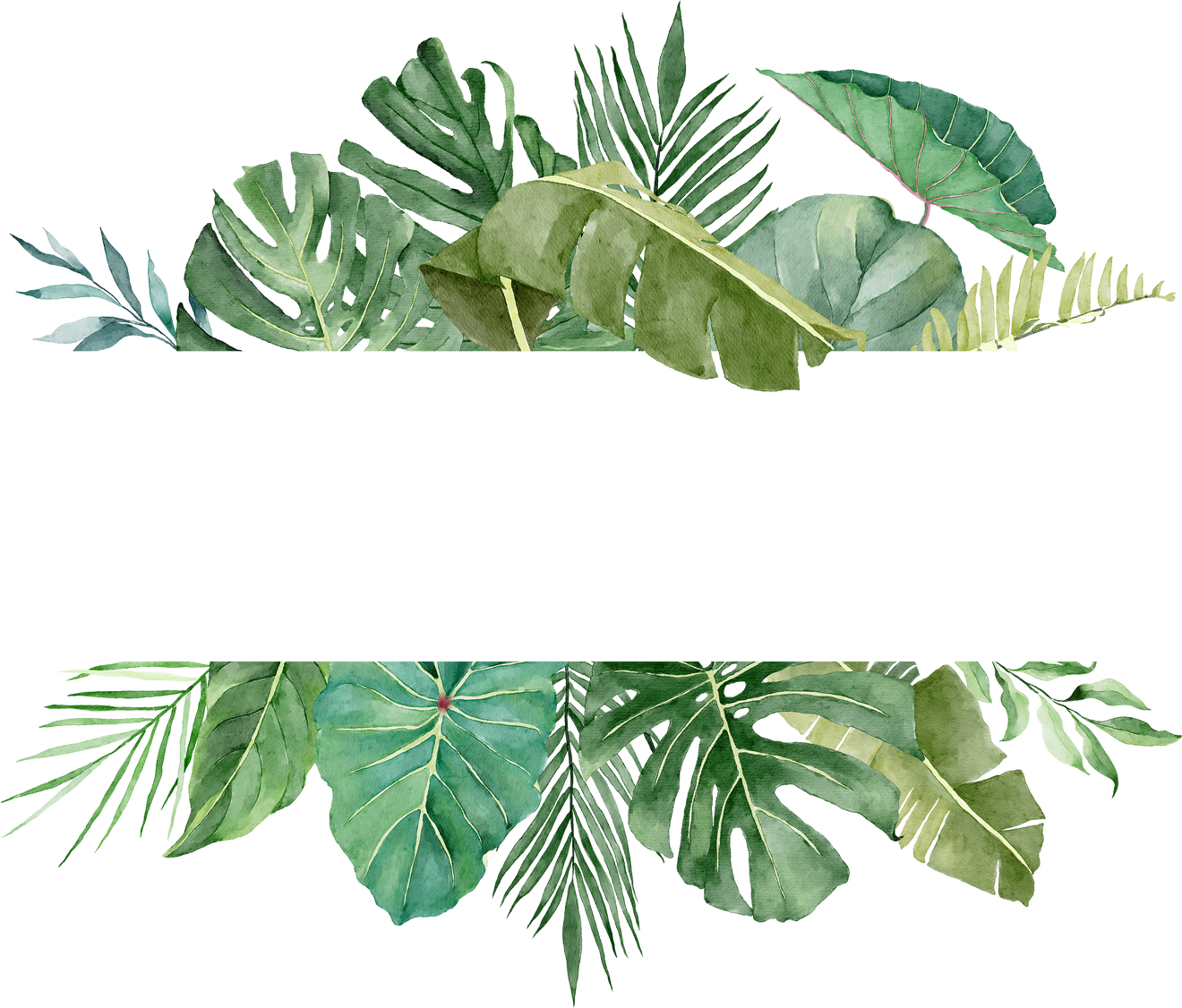 Tropical Leaves Frame